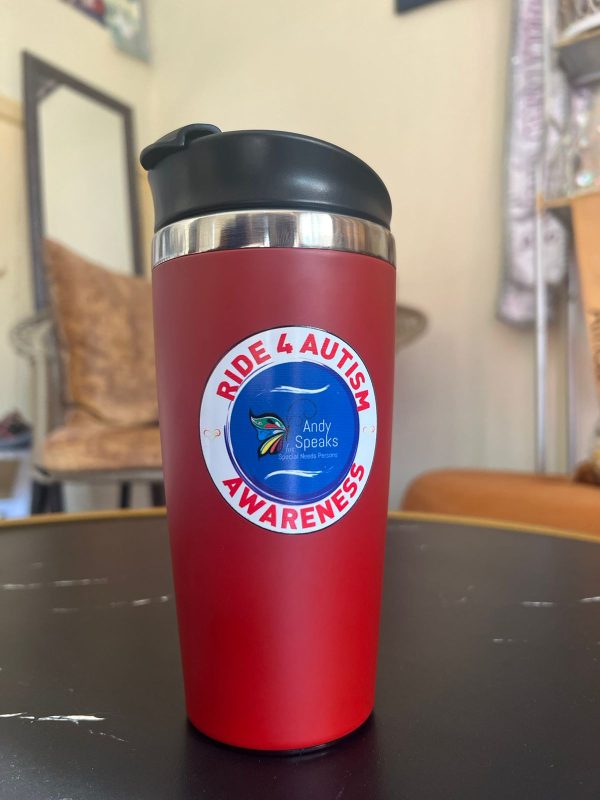 Ride for Autism: Red Thermal Flask for Hydration on the Go | Nexus Therapy Center